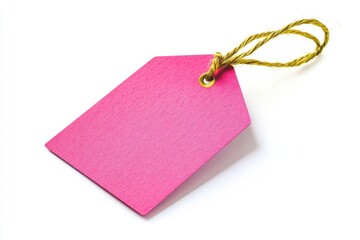 Pink Gift Tag with Gold String Label