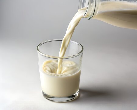 Milk Pouring into Glass