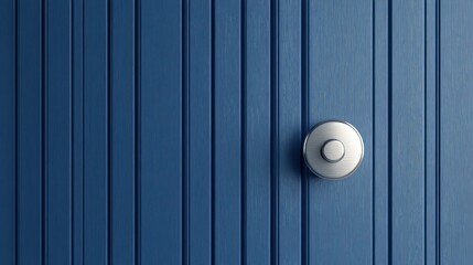 Fototapeta premium Modern doorbell on a blue door