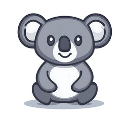 Obraz premium cute koala a simple flat icon design with a white background