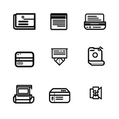 icon sheet, simple shapes, printer icons, white background