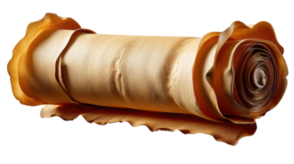 Ancient Scroll's Timeless Story: A meticulously crafted ancient scroll, elegantly rolled, exudes the essence of history and storytelling, ready to unravel its secrets. 