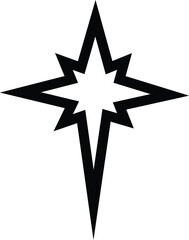 Star clip art design on plain white transparent isolated background for card, shirt, hoodie, sweatshirt, apparel, card, tag, mug, icon, poster or badge