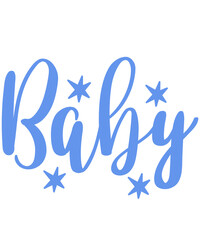 Baby typography design on plain white transparent isolated background for card, shirt, hoodie, sweatshirt, apparel, tag, mug, icon, poster or badge