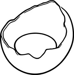 Broken Egg Yolk Illustration Simple Line Art Design