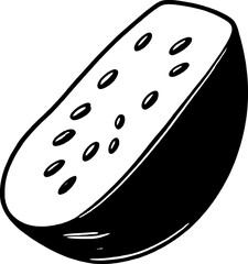 Simple Line Drawing Of A Halved Chayote Squash