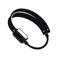 ESD Wrist Strap Front View Black Vector Silhouette