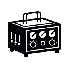 Function Generator Front View Black Vector Silhouette