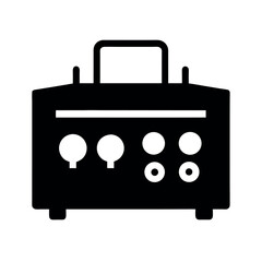 Function Generator Top View Black Vector Silhouette