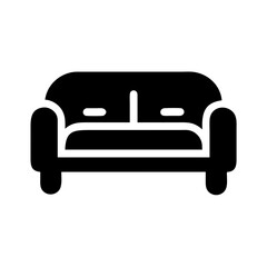 black and white sofa icon