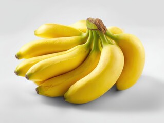 Bunch of yellow bananas isolated on white background