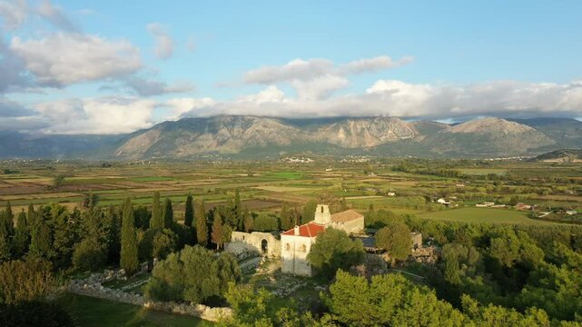 The Necromancer perched on its sacred hill in Europe, Greece, Epirus, in summer, on a sunny day.&nbsp;