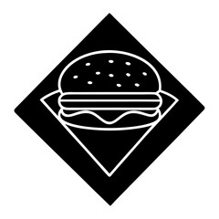 A cartoon burger and chips vector illustration, an iconic fast food meal design