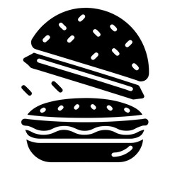 Cartoon fast food hamburger illustration with cheese and meat