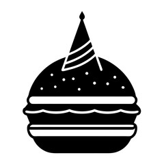 A delightful vector illustration of a sweet birthday cake with cream, cherries, and chocolate, perfect for any happy celebration or party