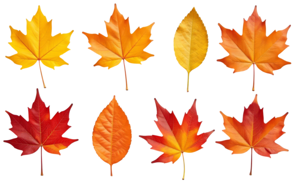 set of autumn leaves Cutout 