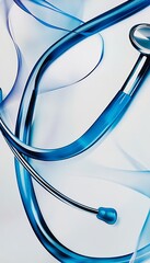 Elegant close up of a stethoscope banner showcasing health symbols for medical centers and campaigns
