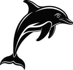 Obraz premium Dolphin Silhouette Black Vector | Ocean Animal