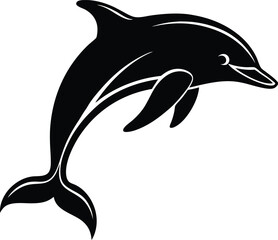 Obraz premium Dolphin Silhouette Black Vector | Ocean Animal
