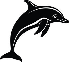 Obraz premium Dolphin Silhouette Black Vector | Ocean Animal