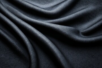 Soft Black Fabric Drape Watercolor Texture - Elegant, luxurious, smooth, dark, and sophisticated textile. Symbolizing mystery, comfort, depth, and