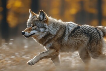 Wolf. Wild animal hunting. Fairytale wolf in the forest.