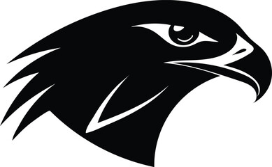 falcon head clean silhouette vector illustration, eagle black isolated 