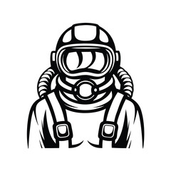 Silhouette Person Wearing Full Hazmat Suit and Breathing Apparatus