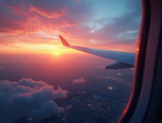 Twilight Flight Over the City