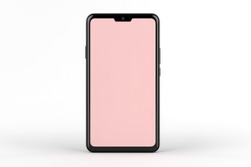 Sleek Modern Smartphone with Pink Screen on White Background
