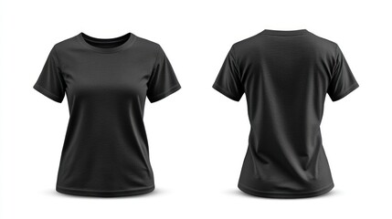 Blank black women's t-shirt mockup