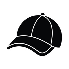 Black Baseball Cap Icon Isolated in Vector Form