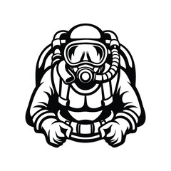 Monochrome Portrait Firefighter Wearing Safety Gear, Mask Isolated on White