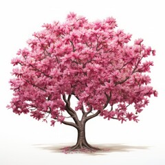Obraz premium An isolated ultra-detailed photograph of a flowering tree on a white background