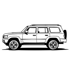 Obraz premium vector silhouette sketch suv .Generative AI