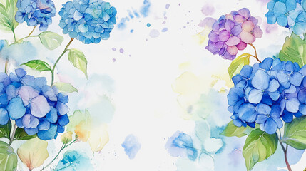 Elegant wedding invitation card background . Minimal hand painted watercolor Hydrangea flowers texture template background. Design for wedding, vip cover, poster, rsvp moderncard.Valentine's Day