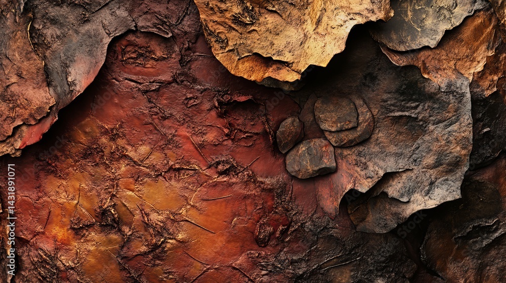Poster abstract brown and gold textured rock surface background image rich deep tones natural stone wall de