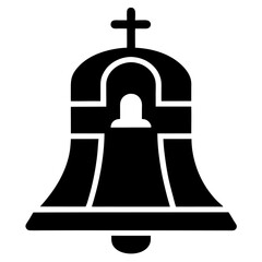 Obraz premium Vector illustration of an antique golden bronze bell, perfect for church or Christmas designs