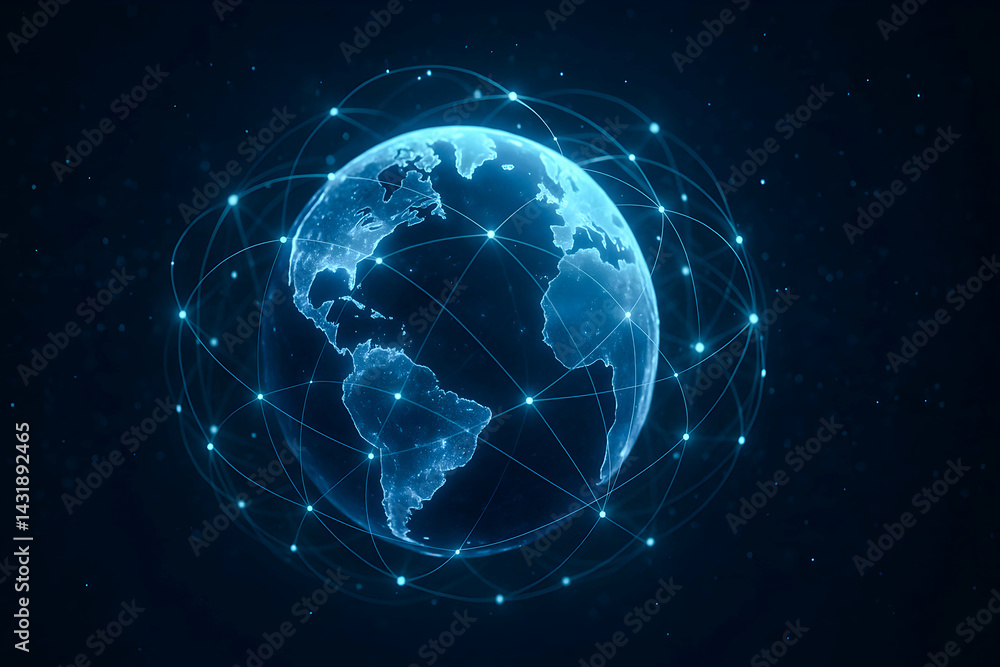 Poster global network connections representing technology.