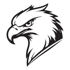 Aggressive Eagle Head Outline – Fierce Bird of Prey Vector