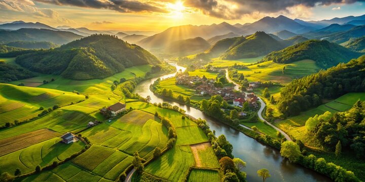 Stunning Aerial View of Kudam, USA: Lush Landscape and Scenic Beauty