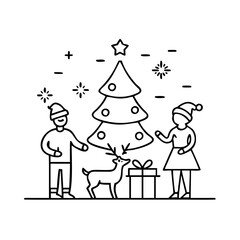 christmas icon, christmas vector illustration-simple illustration of christmas , perfect for christmas logos and icons