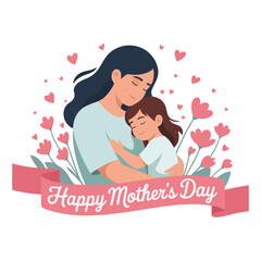 Cute Mother’s Day Greeting Card Design – Vector EPS