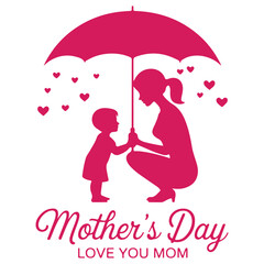 Cute Mother’s Day Greeting Card Design – Vector EPS