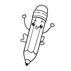 cute pencil icon, cute pencil vector illustration-simple illustration of cute pencil , perfect for cute pencil logos and icons