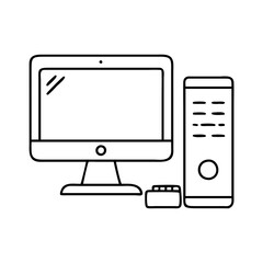 desktop pc icon, desktop pc vector illustration-simple illustration of desktop pc , perfect for desktop pc logos and icons