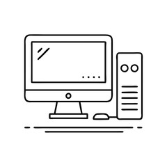 desktop pc icon, desktop pc vector illustration-simple illustration of desktop pc , perfect for desktop pc logos and icons