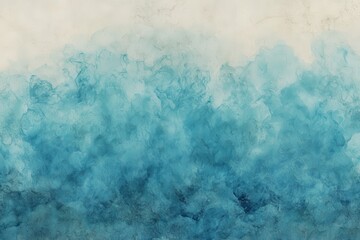 Fototapeta premium Abstract teal ink splatter on light beige background