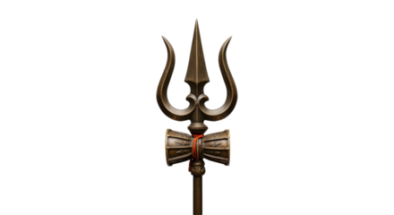 The trident of Lord Shiva isolated on transparent background, , Trishula, Trishul the symbol of Lord Shiva, PNG 