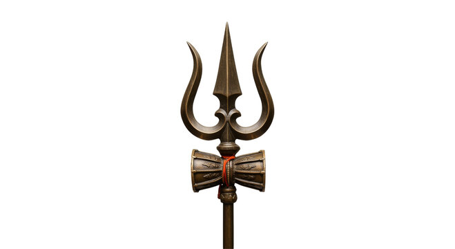 The trident of Lord Shiva isolated on transparent background, , Trishula, Trishul the symbol of Lord Shiva, PNG 